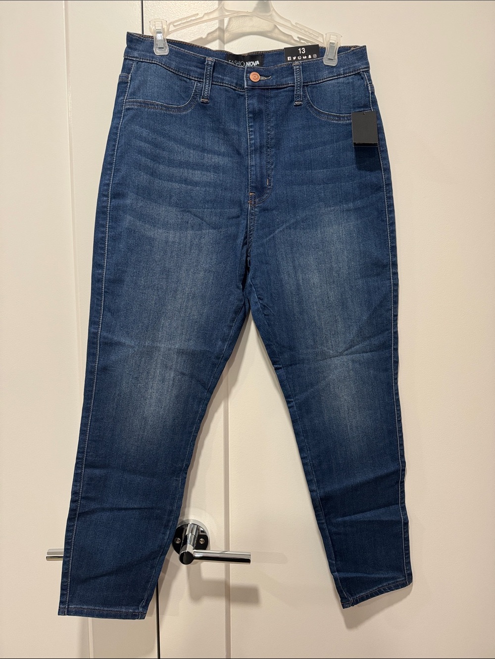 Fashion Nova High Rise Dark Indigo Women's Jeans